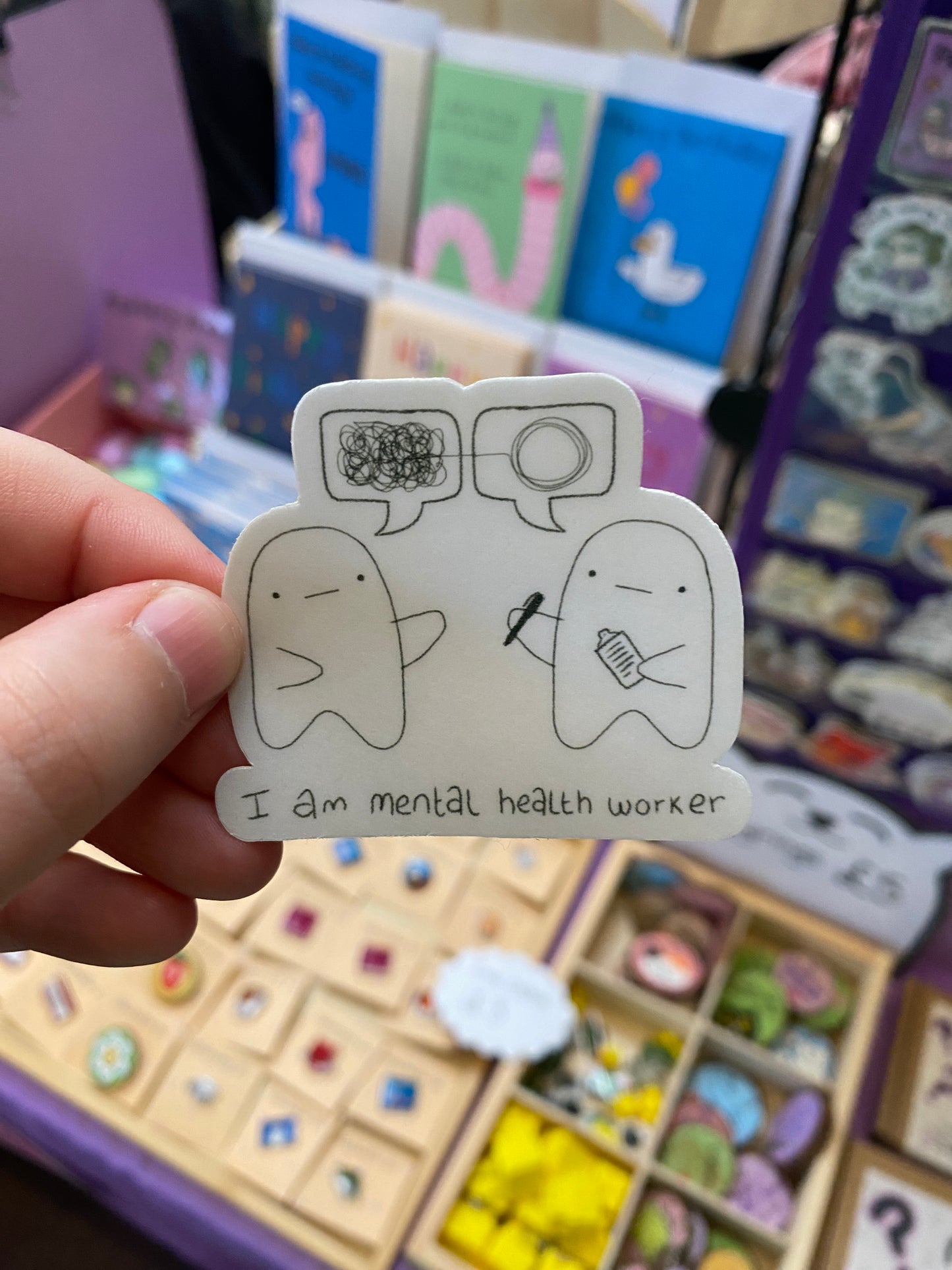 I am mental health worker ghostie sticker