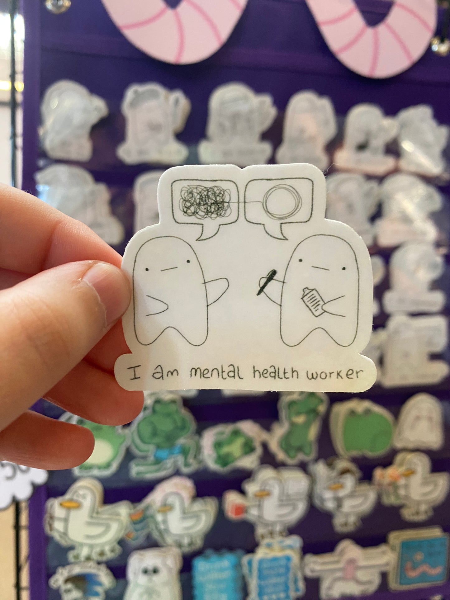 I am mental health worker ghostie sticker