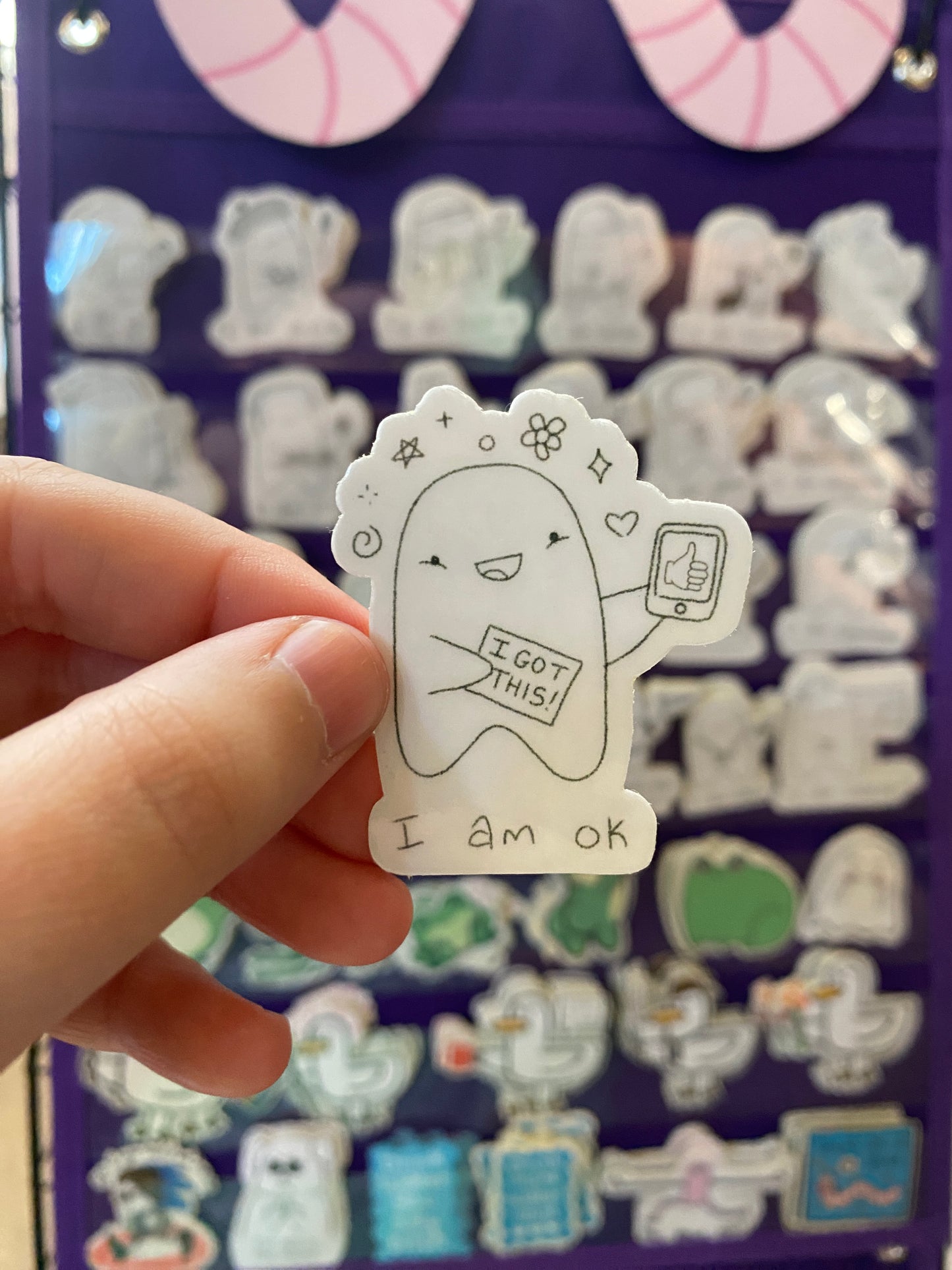 I am ok ghostie sticker