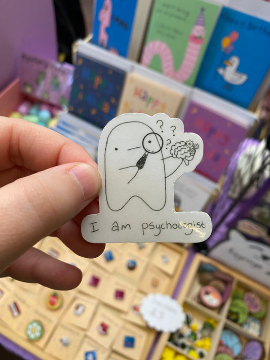 I am psychologist ghostie sticker