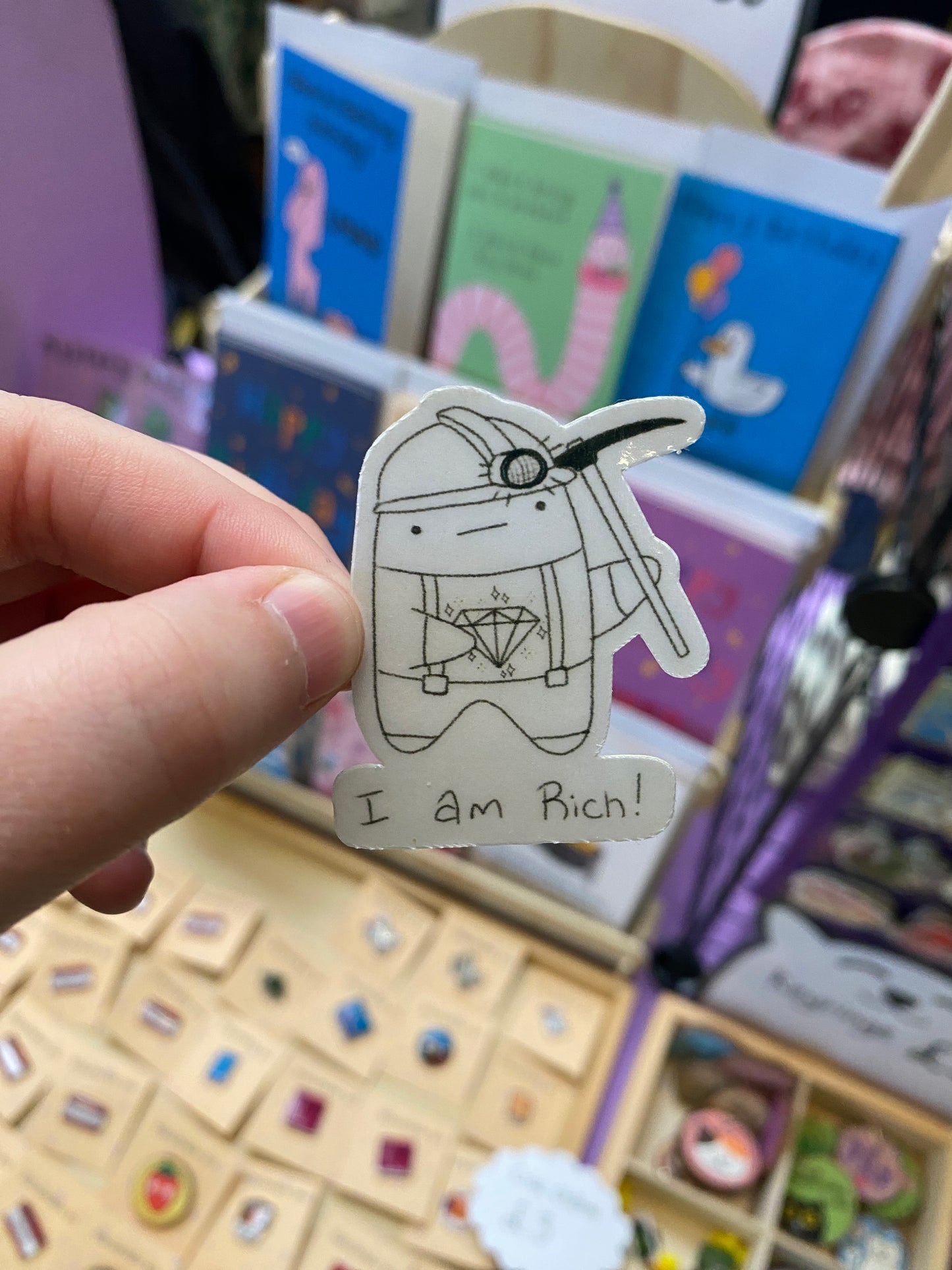 I am rich ghostie sticker