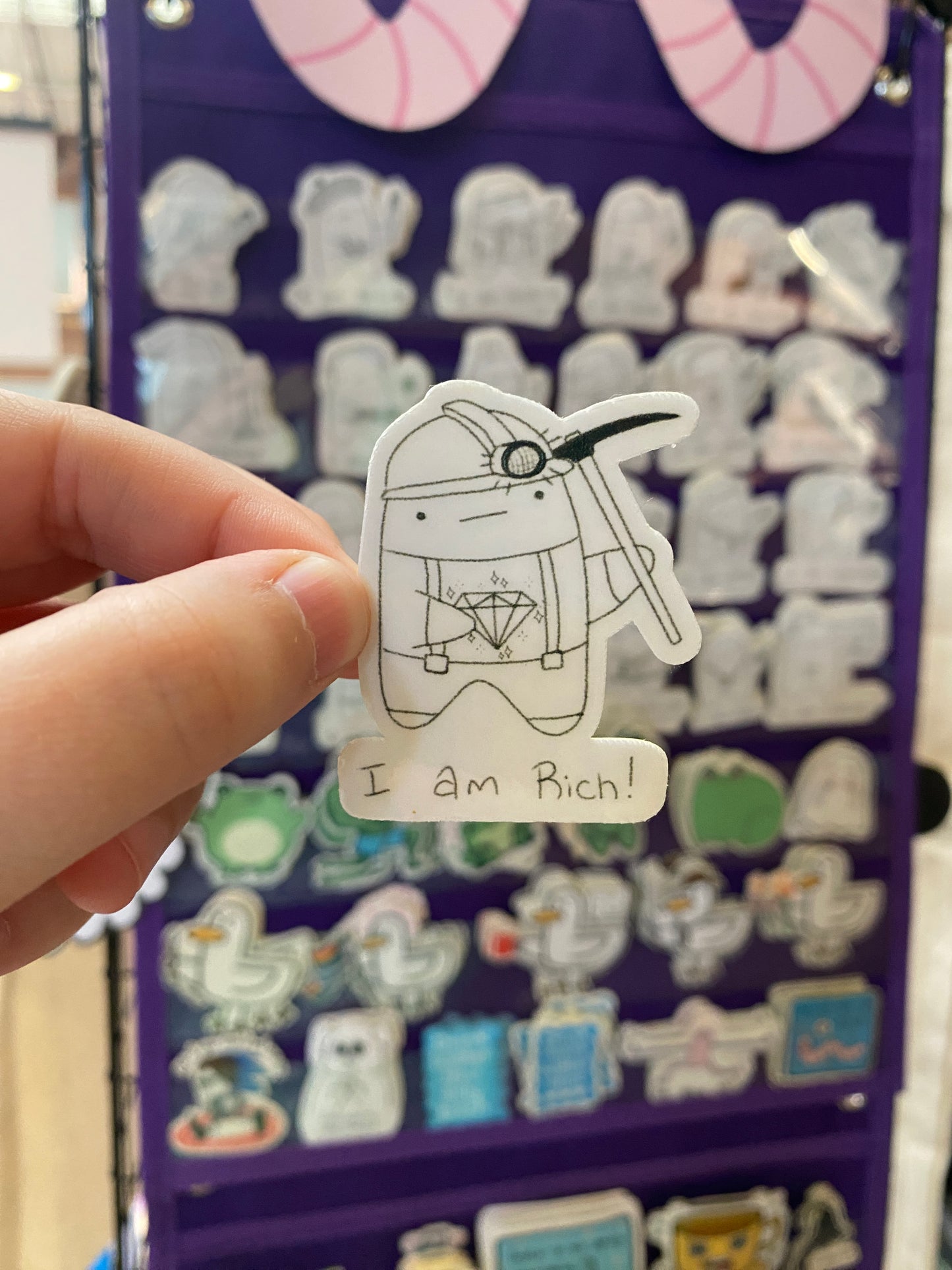 I am rich ghostie sticker