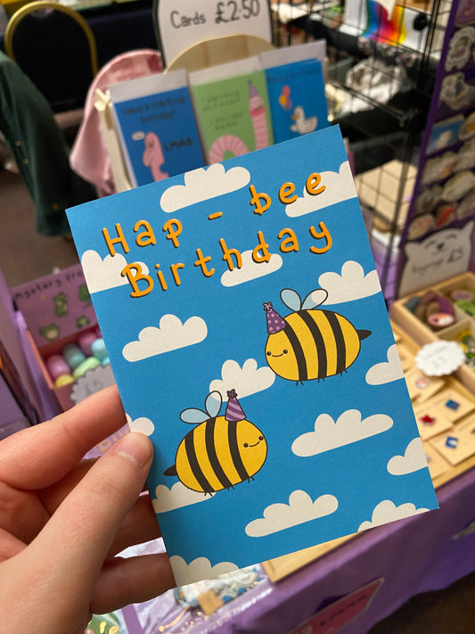Hap-bee birthday greetings card
