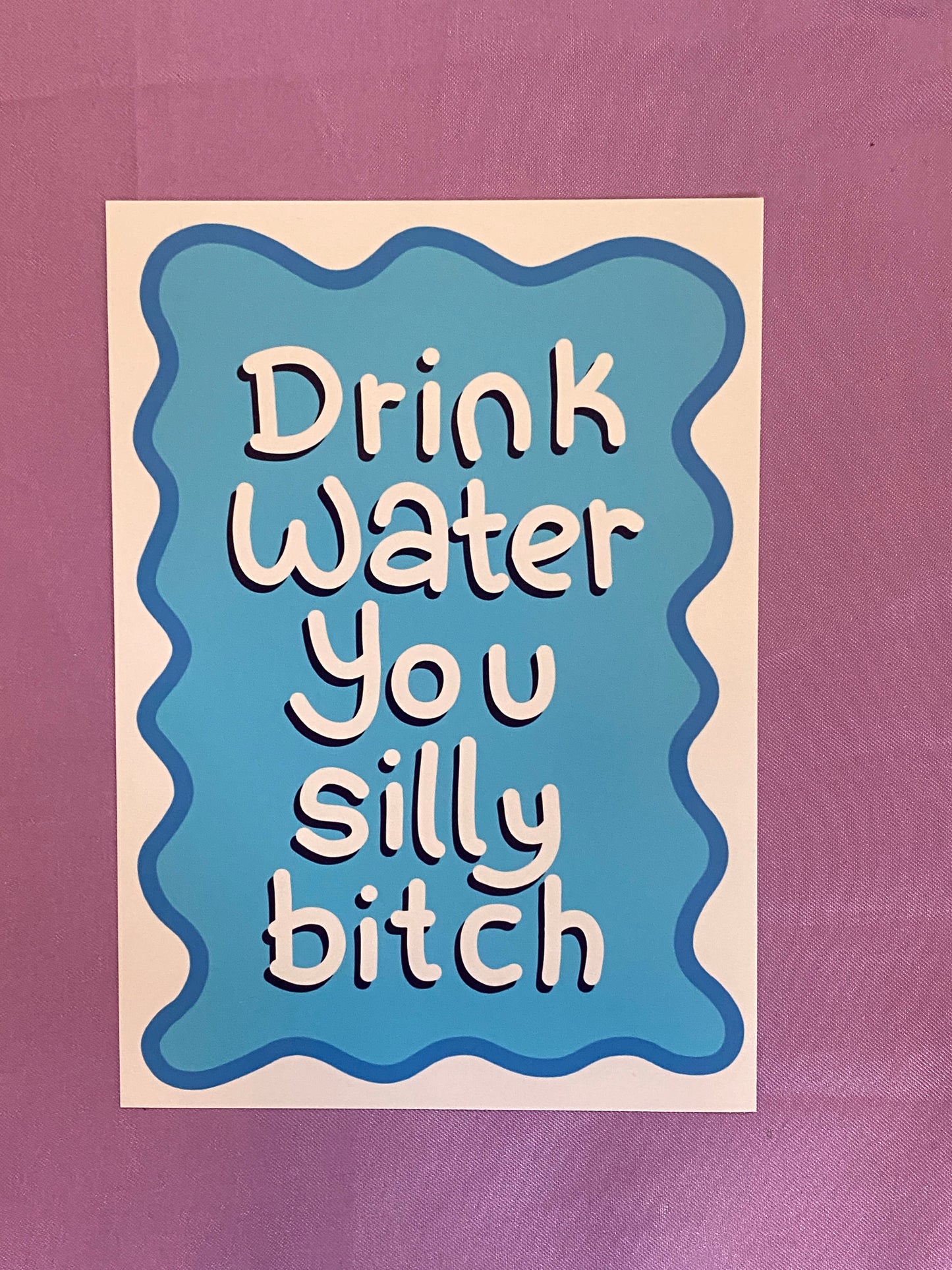 Drink water you silly bitch art print
