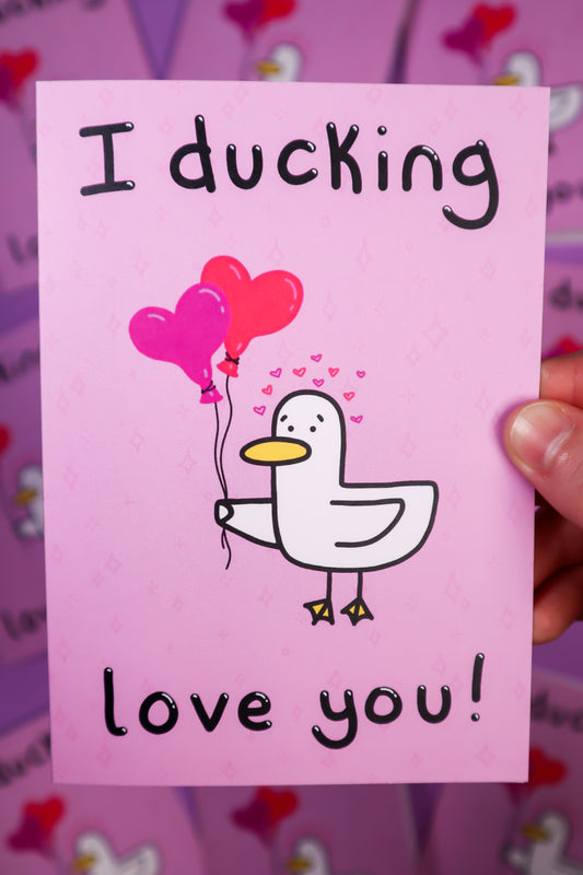 I ducking love you greetings card