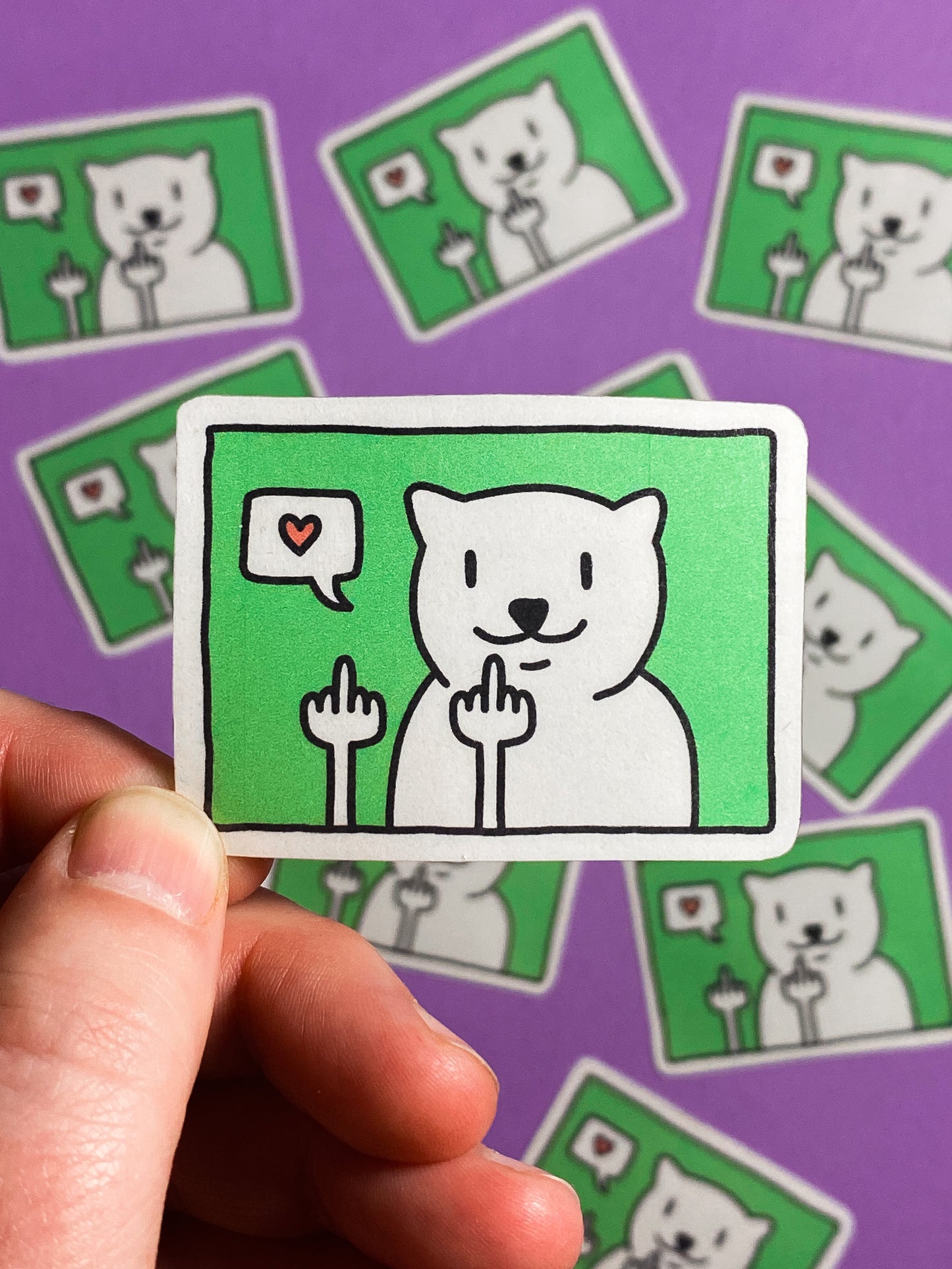 Rude cat sticker