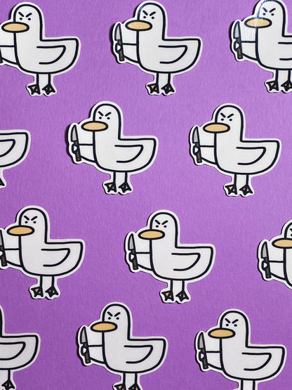 Kevin the duck sticker - knife edition