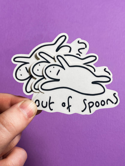 Out of spoons sticker