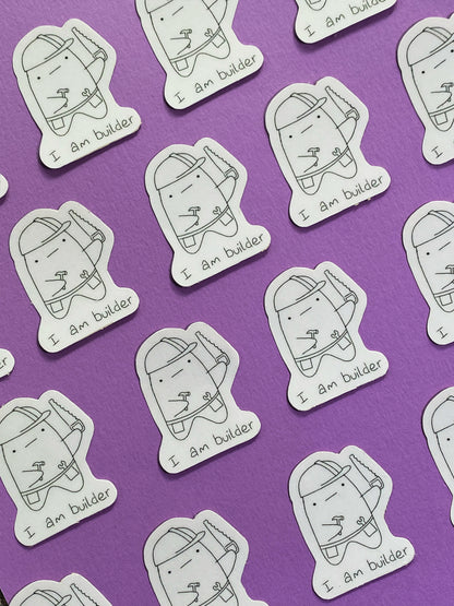 I am builder ghostie sticker
