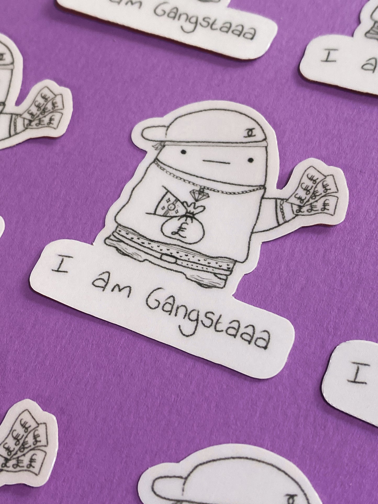 I am gangstaaa ghostie sticker