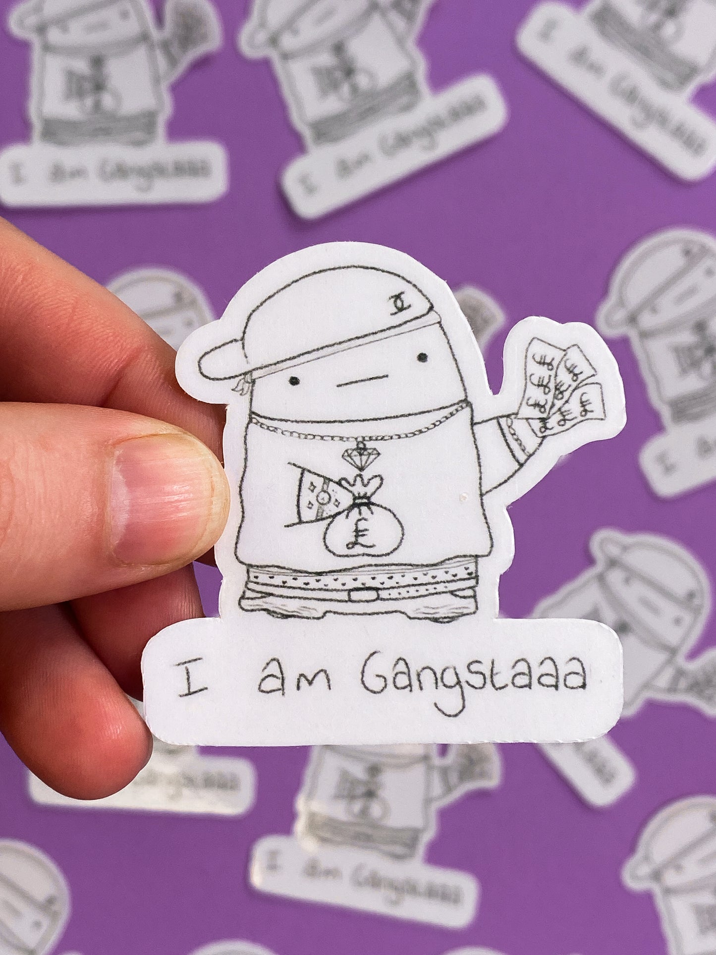 I am gangstaaa ghostie sticker