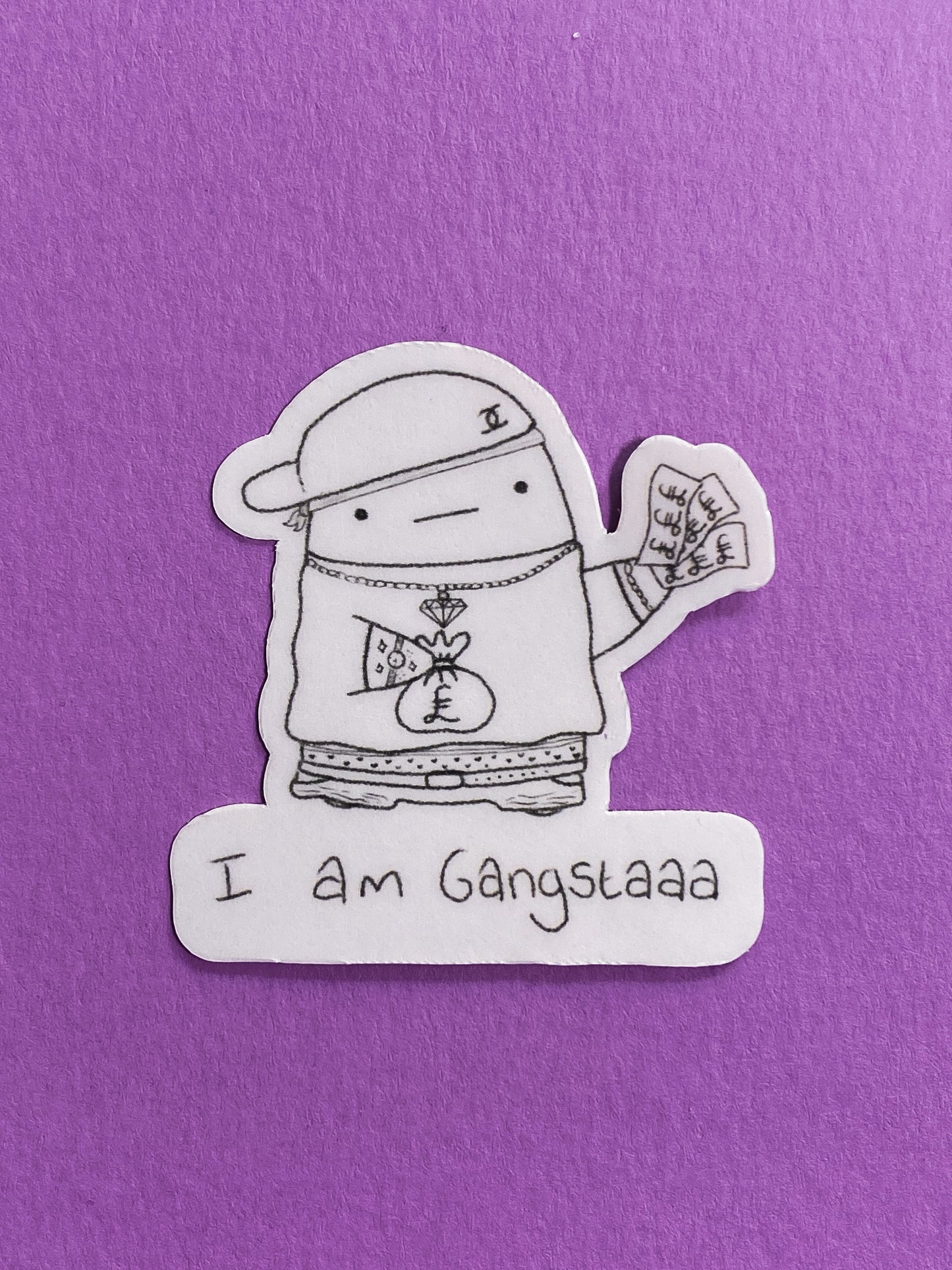 I am gangstaaa ghostie sticker