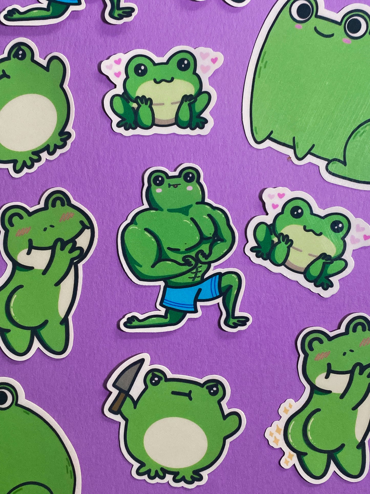 Muscley frog sticker sticker