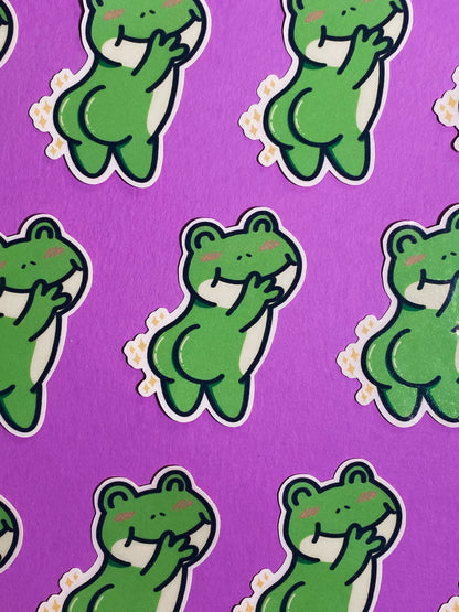 Froggo butt sticker sticker