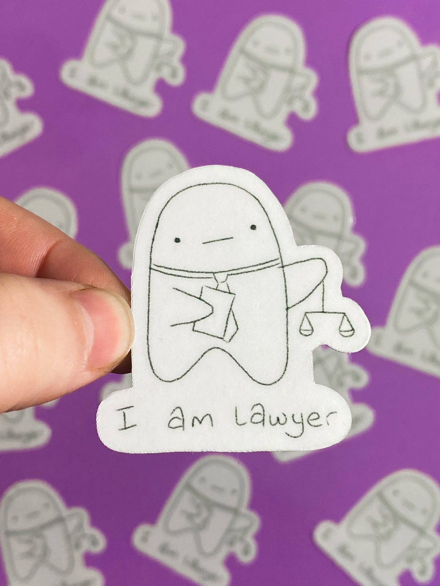 I am lawyer ghostie sticker