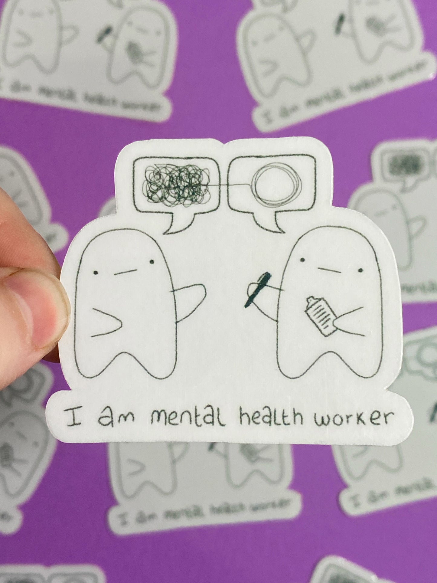 I am mental health worker ghostie sticker