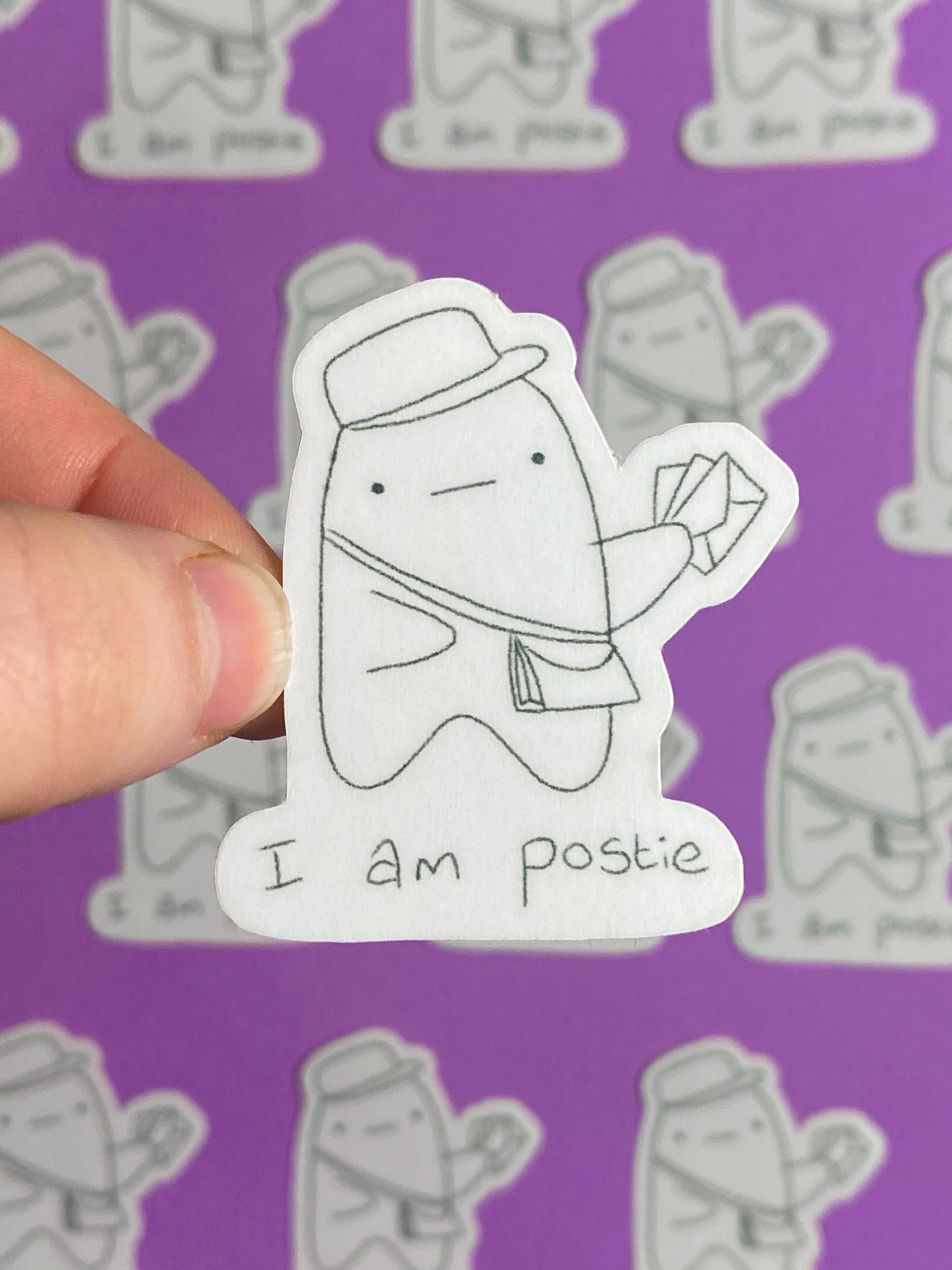 I am postie ghostie sticker