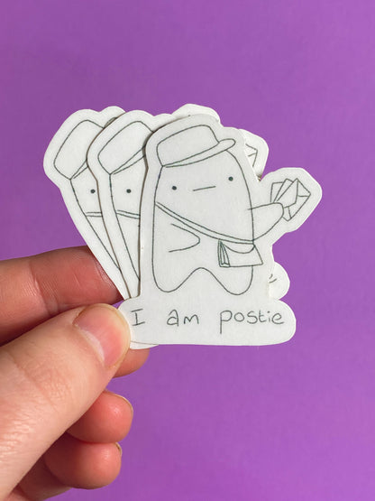 I am postie ghostie sticker