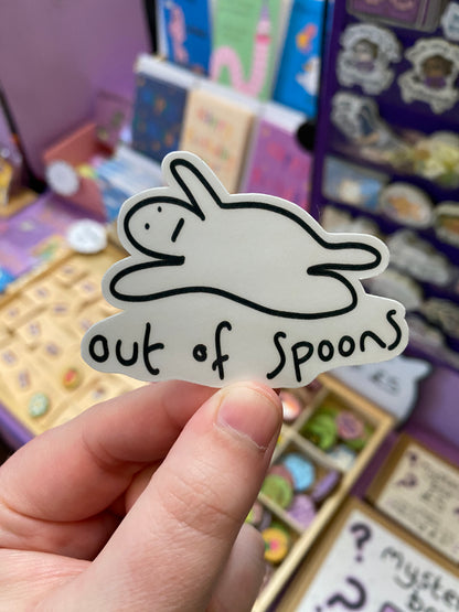Out of spoons sticker