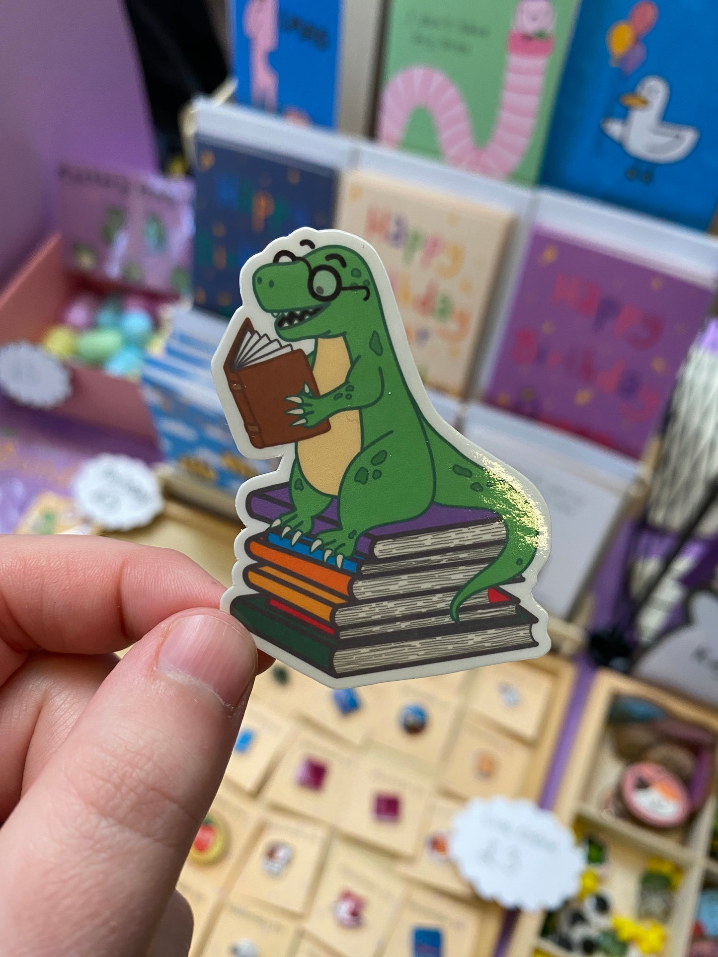 T-rex reader sticker