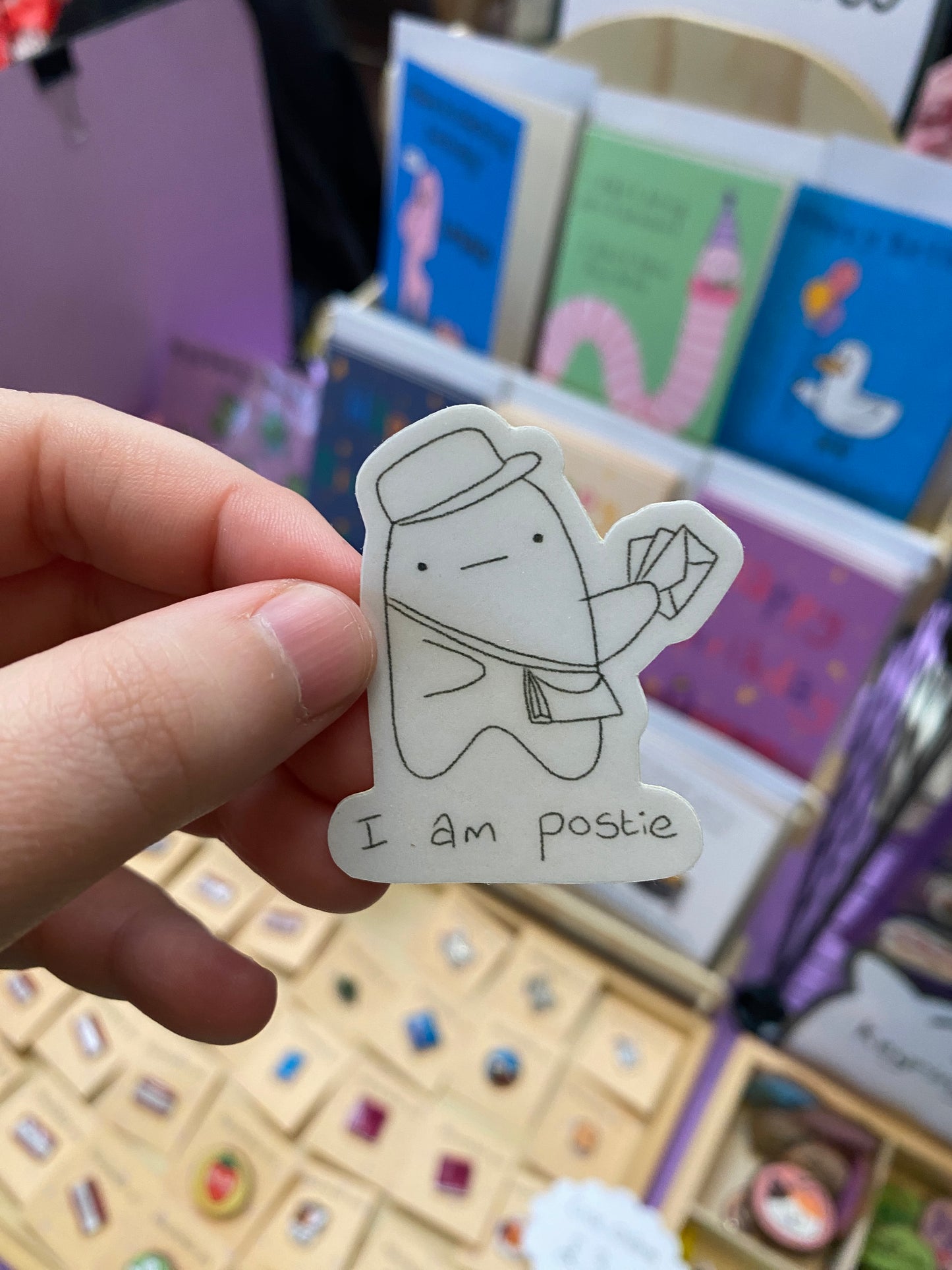 I am postie ghostie sticker