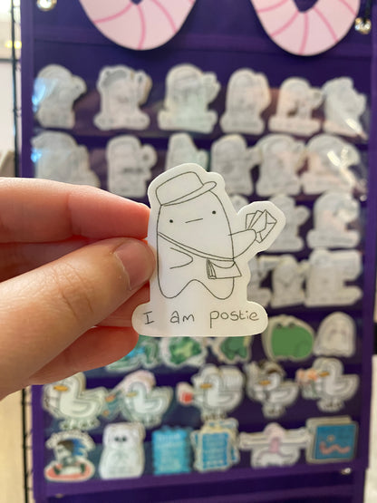 I am postie ghostie sticker