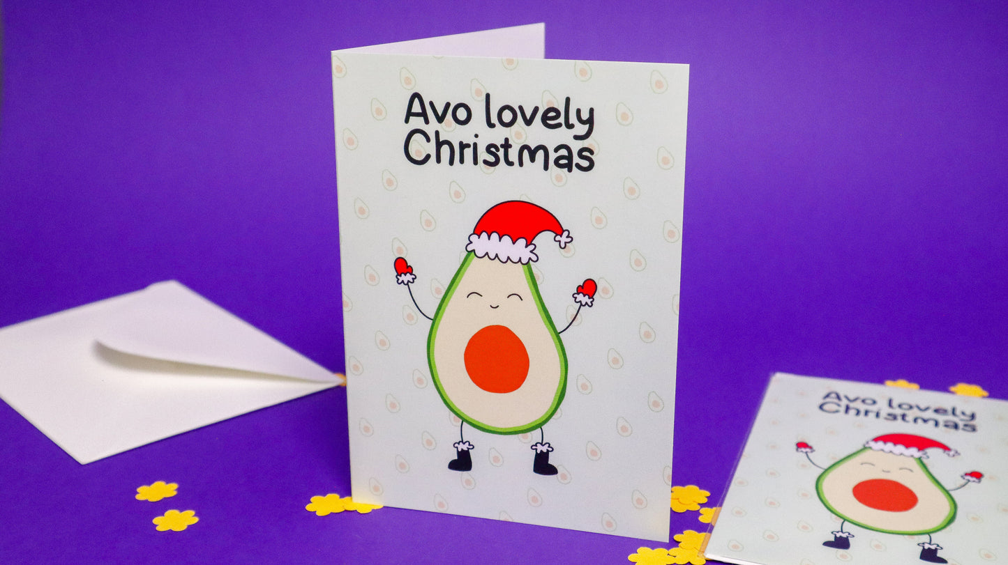 Avo lovely christmas avocado Christmas greetings card