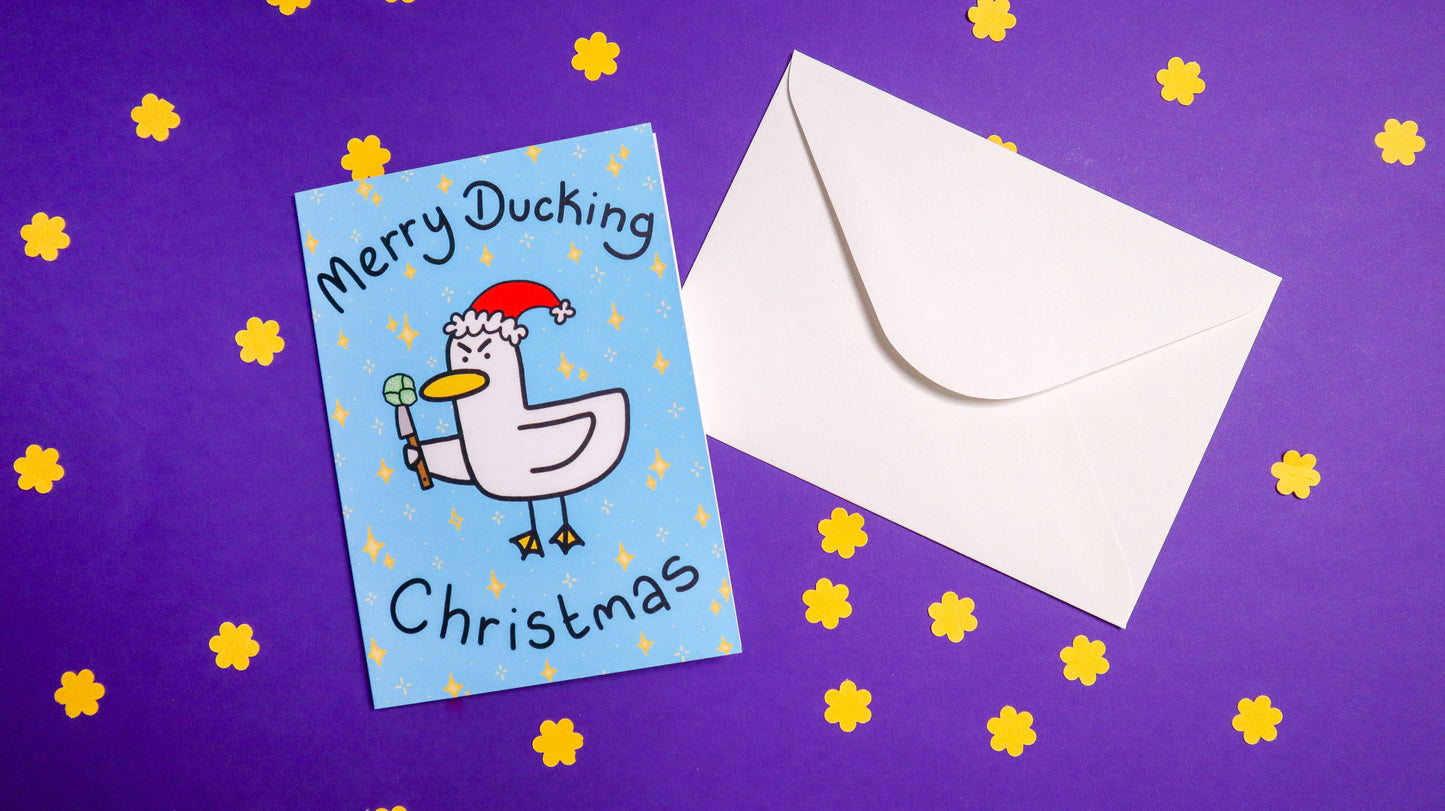 Merry Christmas or Whatever kevin the duck Christmas greetings card